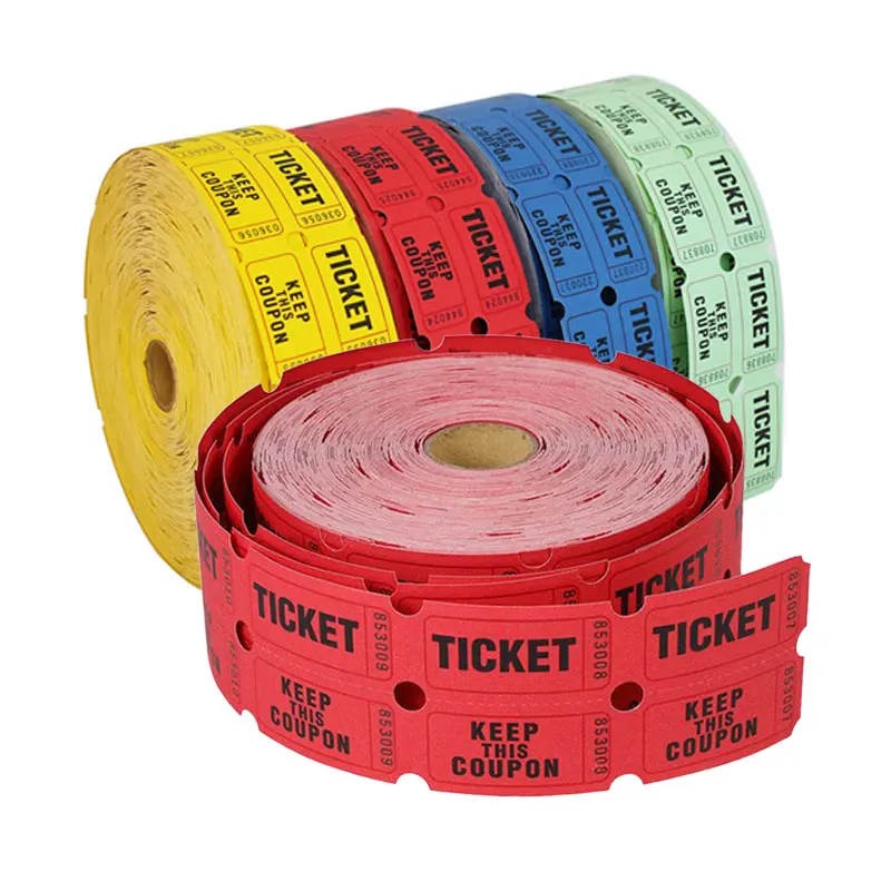 Online Flight Lottery Paper Custom Printing Coupon Tickets Raffle Arcade Prizes Roll for Fair Carnival Admission Party Carnival