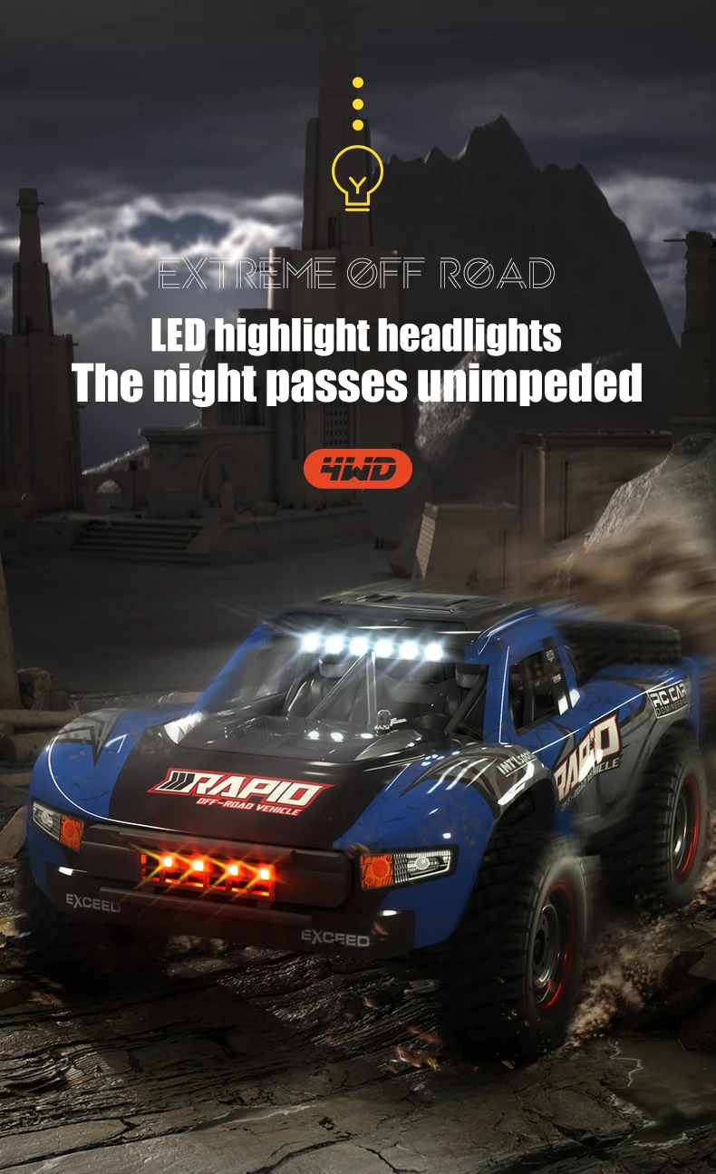 New 2.4GHz Brushless Remote Control Racing Car Off-Road 4WD High Speed 70km/h Metal 4x4 RC Truck Toy for Kids and Adults