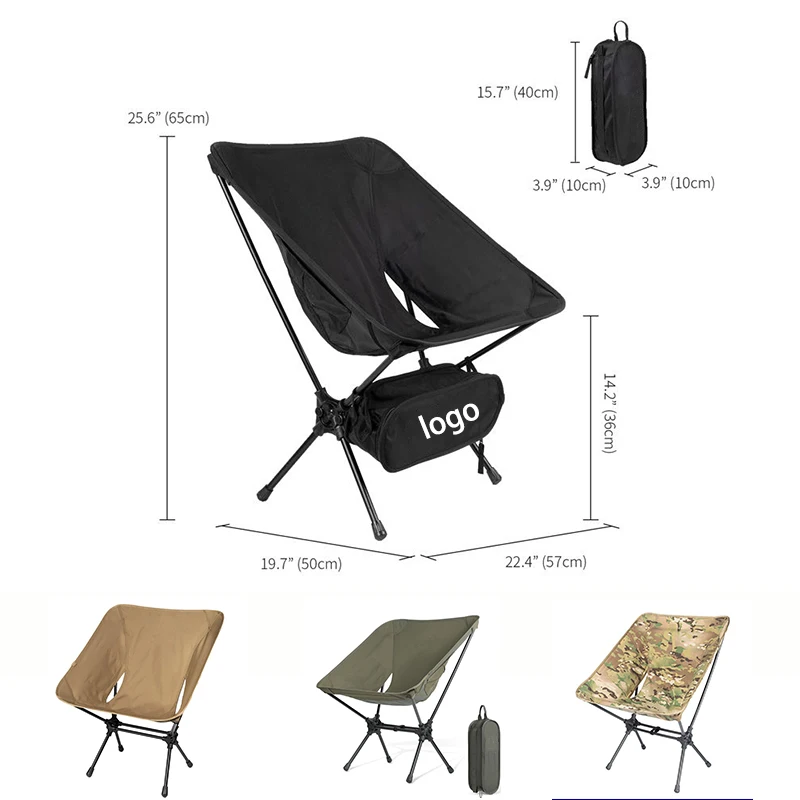 Outdoor ultralight Portable sea Beach Chair Foldable Beach Chair Folding double barred frame Camping moon Chair For Adults