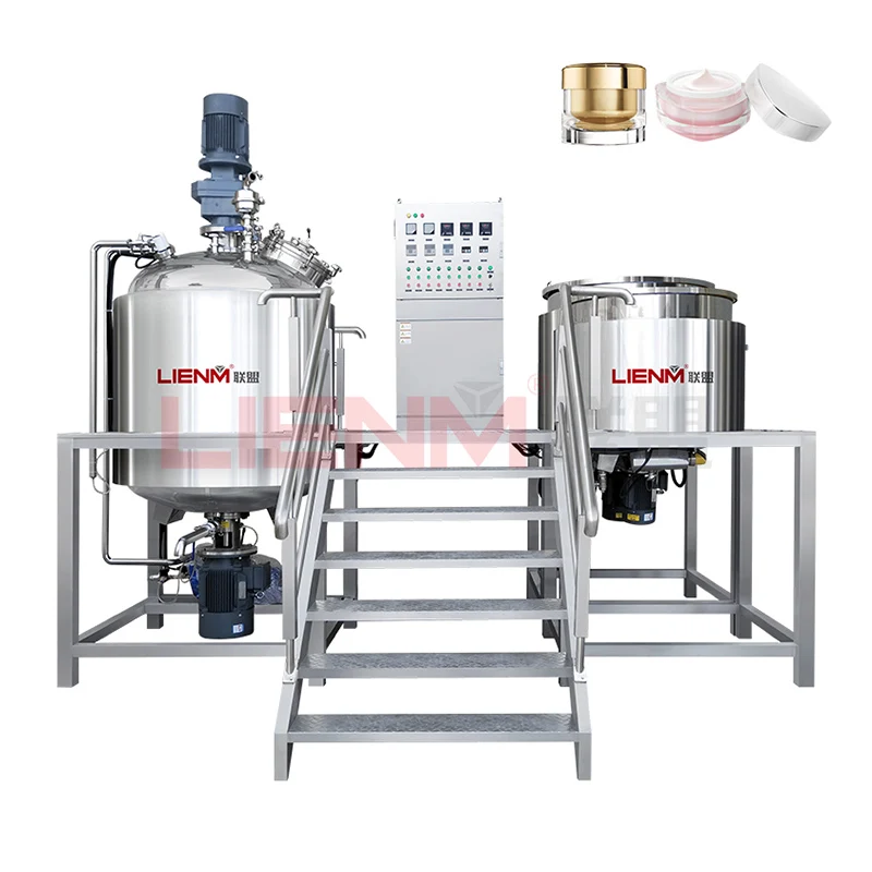 LIENM Cosmetic Production Line Vacuum Homogenizing Emulsifier Mixer Machine Face Cream Homogenization Machine Chemicals