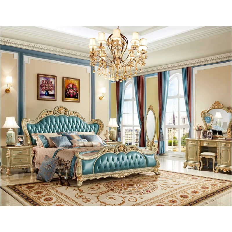 Royal European Style King Size Bed Room Furniture Bedroom Set Classical