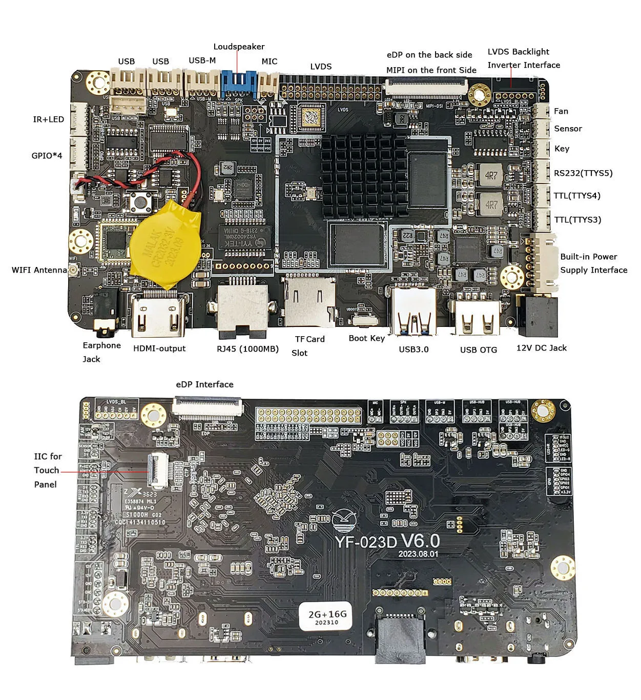 Android development mainboard motherboard rk3566 android controller driver board with Anti-ESD KC CE FCC Certification Supports