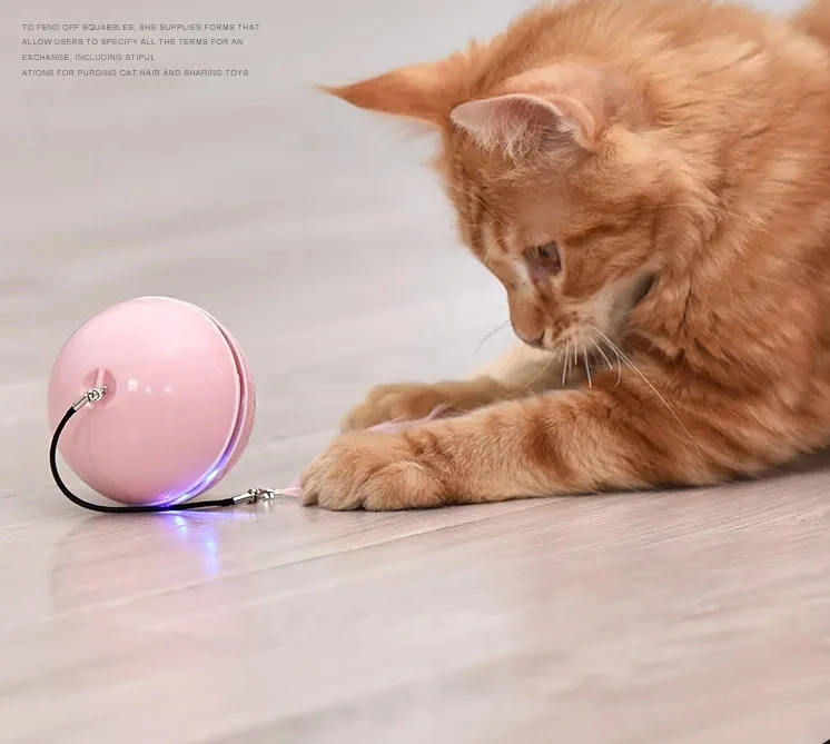 Automatic Interactive Cat Smart Toy Ball Funny With LED Smart Rolling Teaser USB Rechargeable