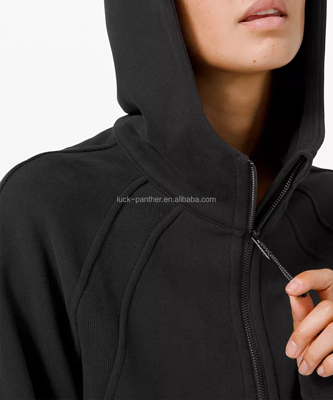 black zip up sports jacket women's