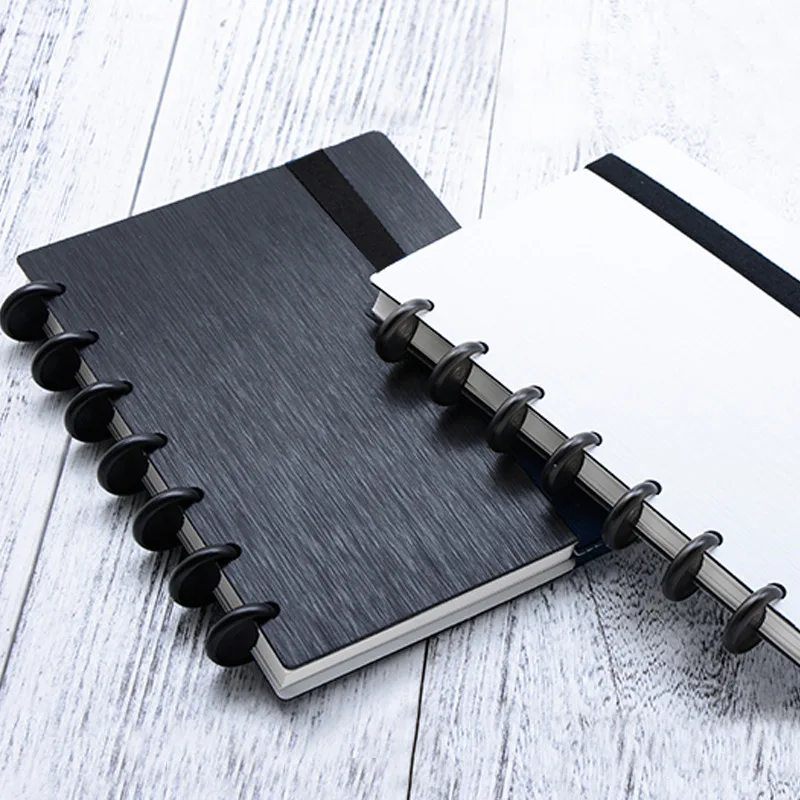 Mushroom Hole Notebook Business Record Notepad with Plastic Buckle Binding Notebook Journals