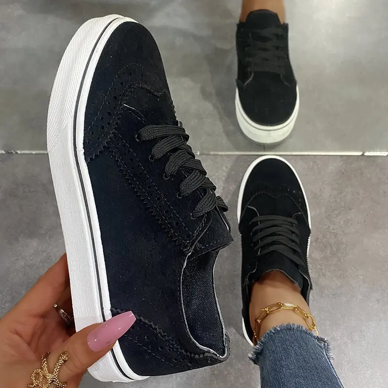 2022 new women's shoes platform casual single shoes lace-up fashion