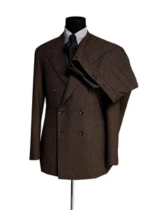 High Quality Men's Double-Breasted Wedding Suit Slim Fit Business Formal Blazer Zipper Fly Breathable Commuter Friendly Factory