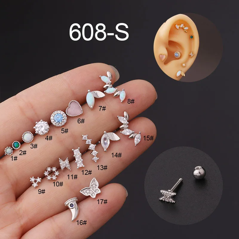 Thick Rod Screw Ear Piercing Stud Earring for Women