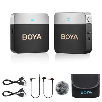 BY-M1V3 Portable Live Stream Teaching Omnidirectional Condenser Wireless Lavalier Microphone Set for IPhone Android Mic detail image