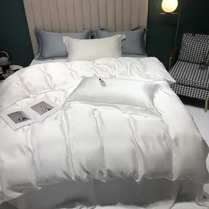 Smooth Soft  Comforter Set  White Color 100% Bamboo Duvet Cover 100% Bamboo Bedding Sheet Sets