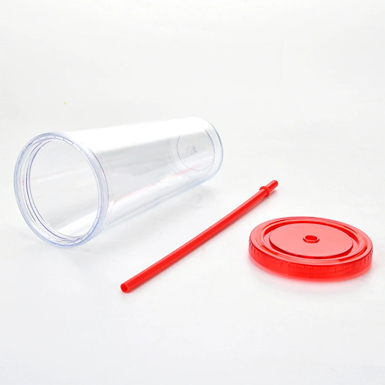 Reusable Plastic Cups with Lids and Straws Personalized Clear