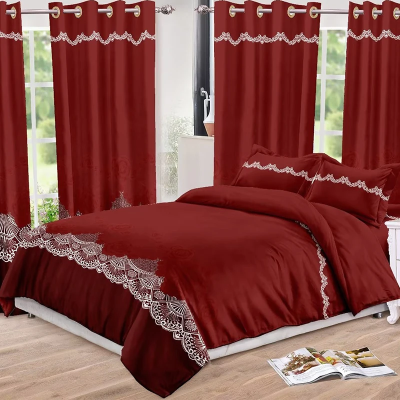 Kosmos Bedding Microfiber Printed Bedding Set With Matching Curtain