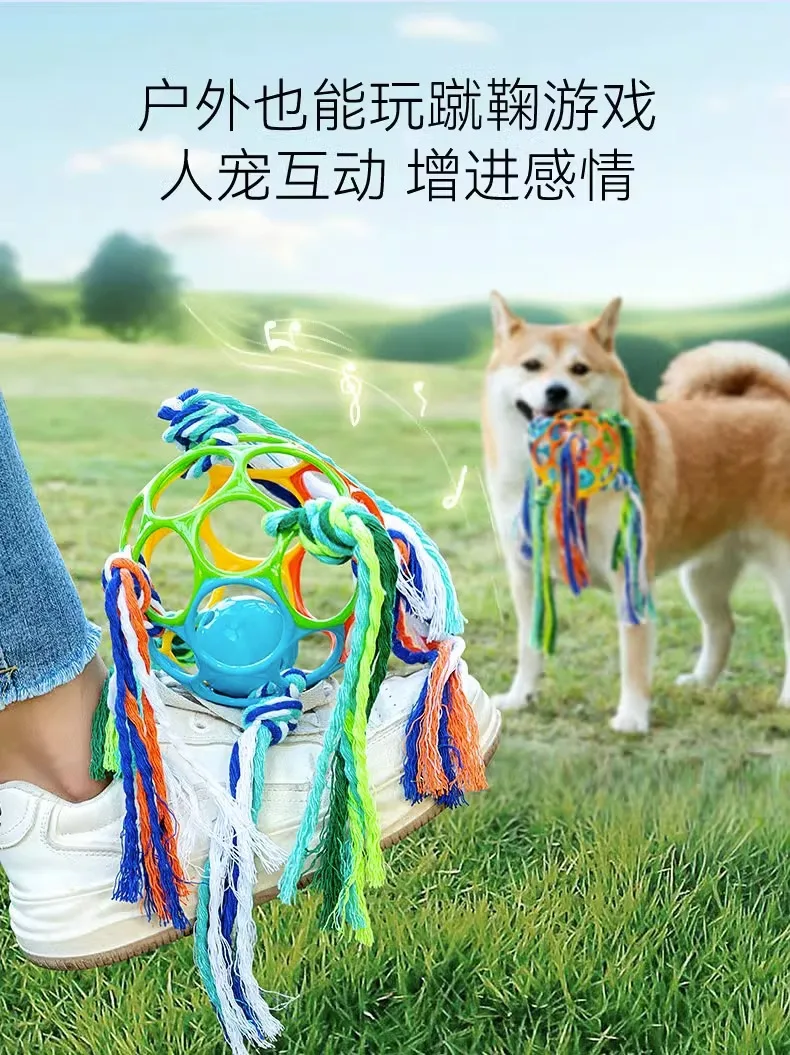 Pet Sound Soft Rubber Soccer Ball Teeth Cleaning Durable Chew Multi-Functional Dog Toy 3