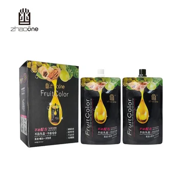 Factory Wholesale Professional Fast Dyeing Argan Olive Oil Fruit Vinegar Non-stick Scalp Black Hair Dye Cream