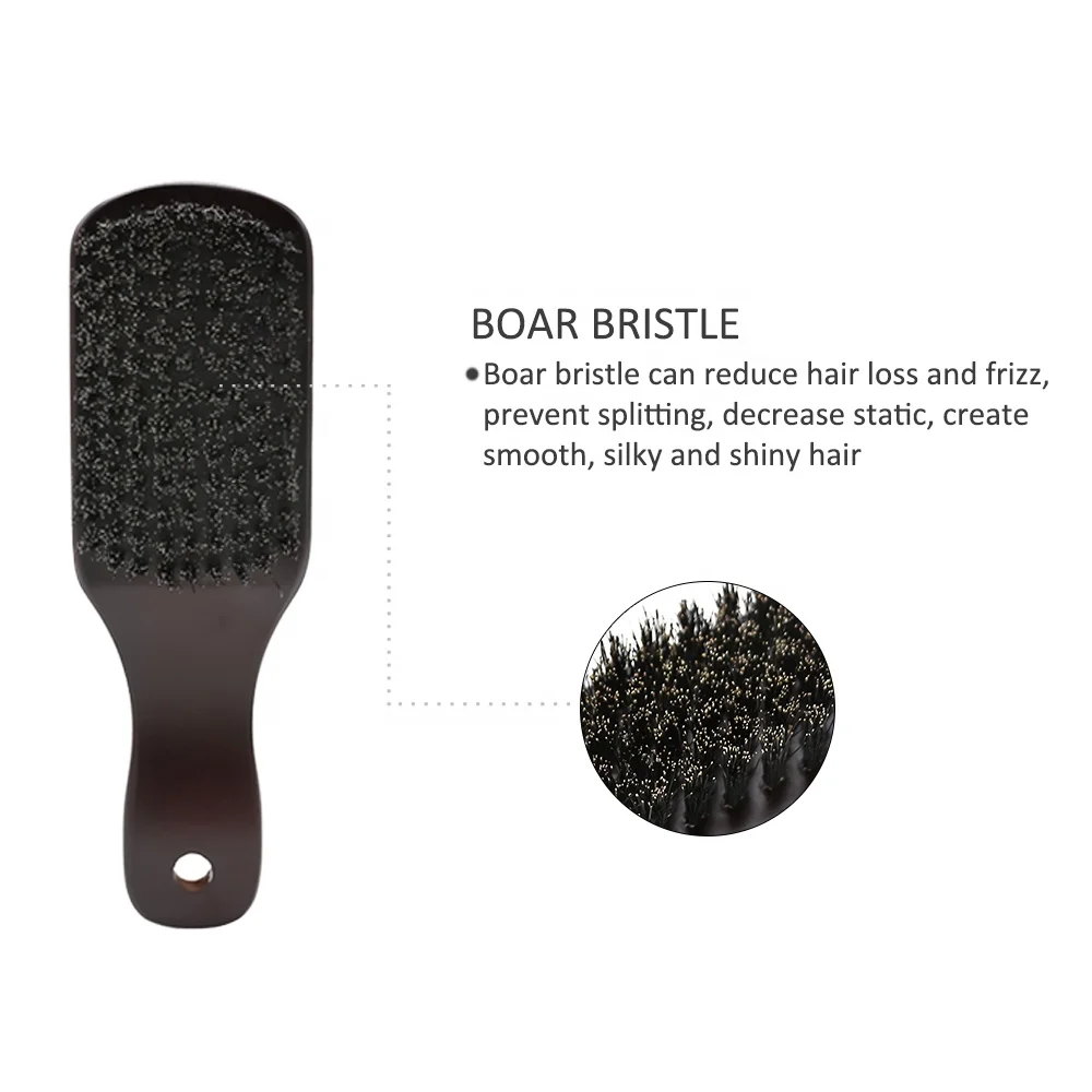 Оптовая продажа щетка для бороды с щетиной кабана нескользящая деревянной ручкой