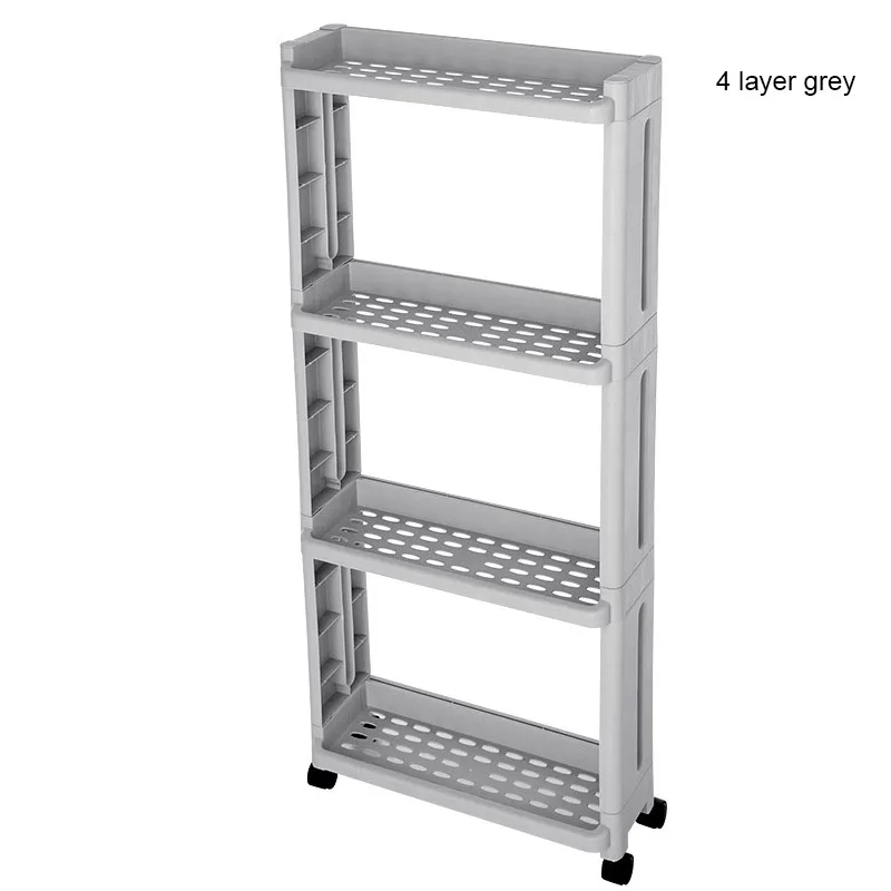 Wholesale HelloWorld Kitchen Bathroom Storage Rack Fridge Side Shelf  Organizer Shelf Gap Holder With Wheel Removable 2/3/4 Layer From  m.