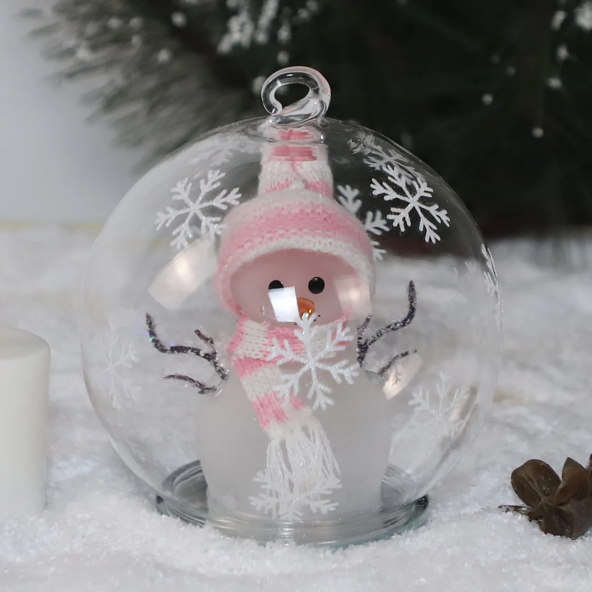 white glass ornament balls christmas glass balls hanging 10cm christmas baubles christmas glass snowman