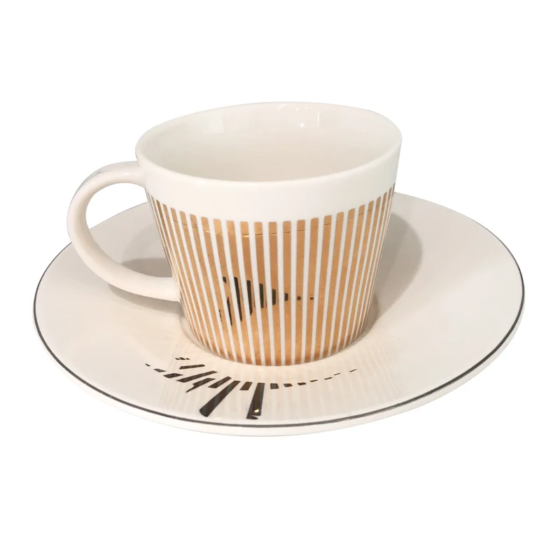 Funny Design Dynamic 3D Reflection Animal Mirror Gift Set Ceramic Coffee Tea Cups Set With Saucer