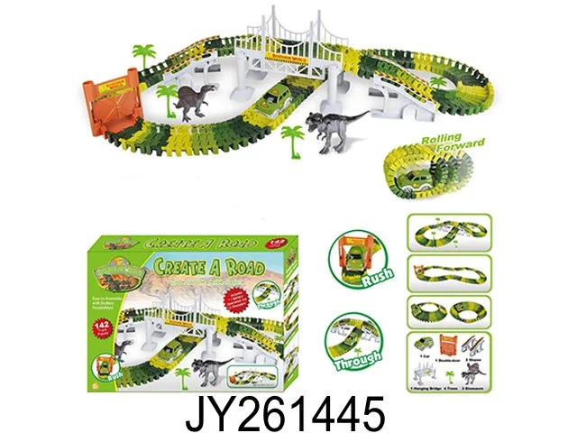 Гоночный трек динозавров динозавр мост мира создайте дорогу игрушечный автомобиль из 142 частей и гибкий игровой набор игрушечные