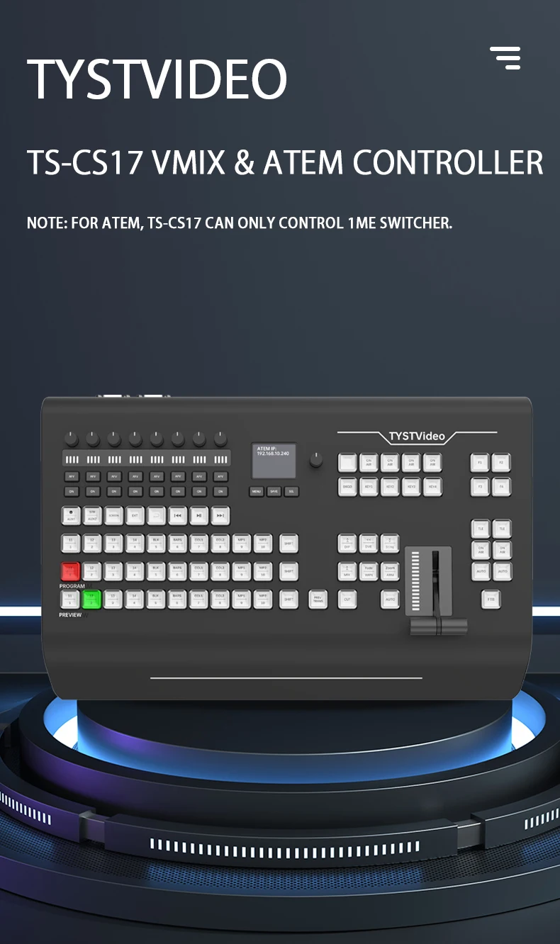 TYST TY-K1700HD Video Switcher,Guide Switching Station Control Panel,Support Con