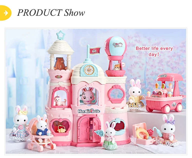 mechanical sex doll Pink Castle Miniature Rabbit Doll House