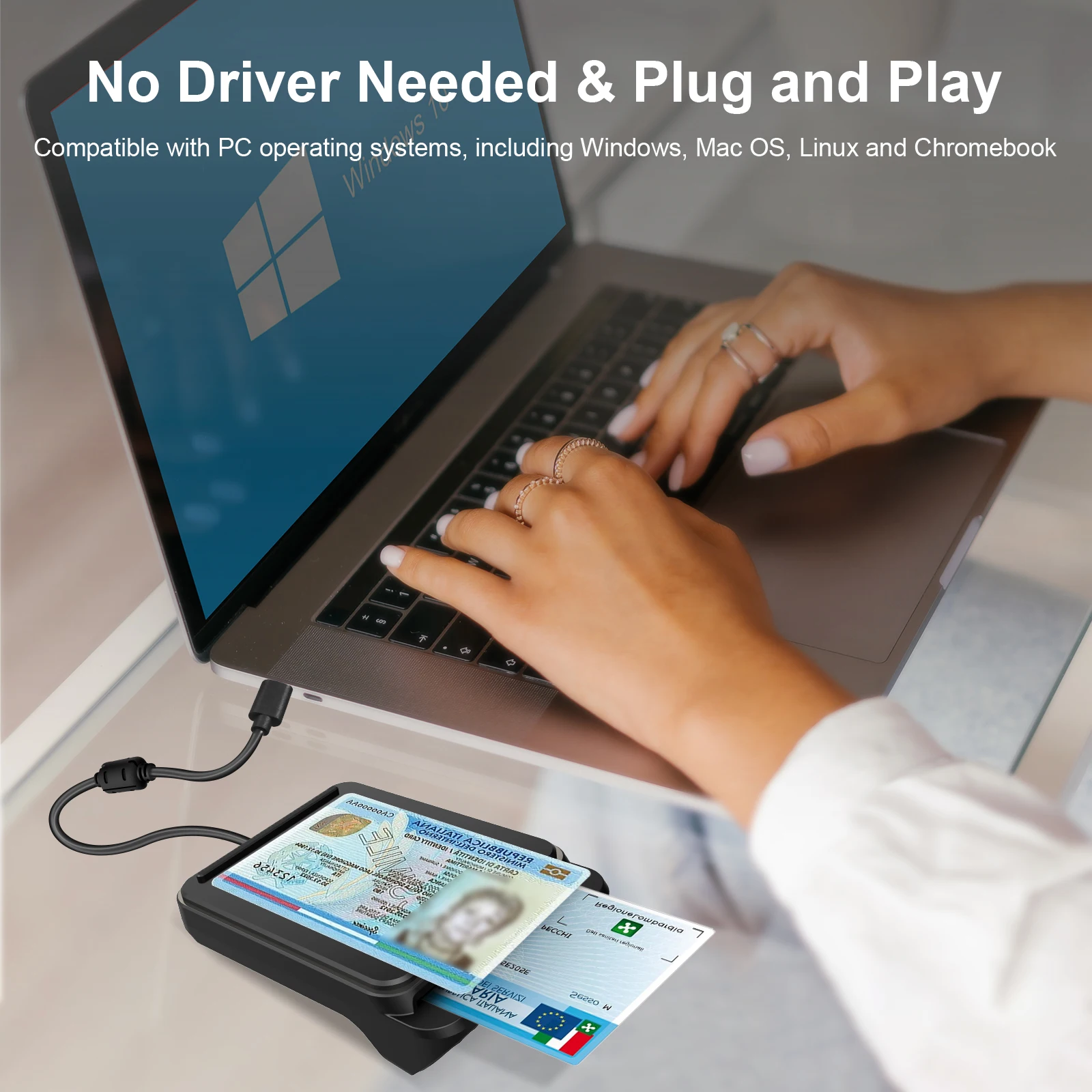 ZOWEETEK Mobile Card Reader Contactless NFC Smart Chip Reader with Type-C Interface OEM/ODM OTG Payment