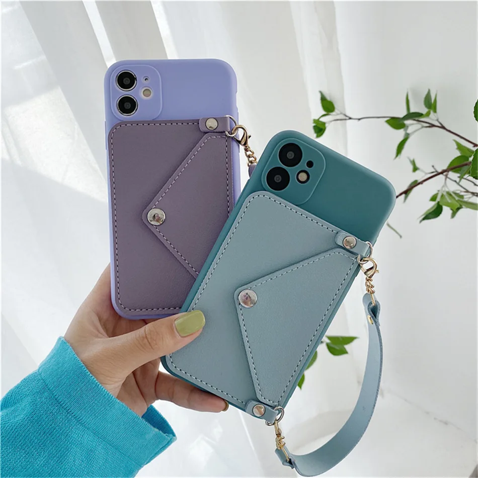 2021 INS newest hot leather tpu wallet bag Luxury  phone case luxury women lady handle bags phone bag custom logo 11 12 pro max