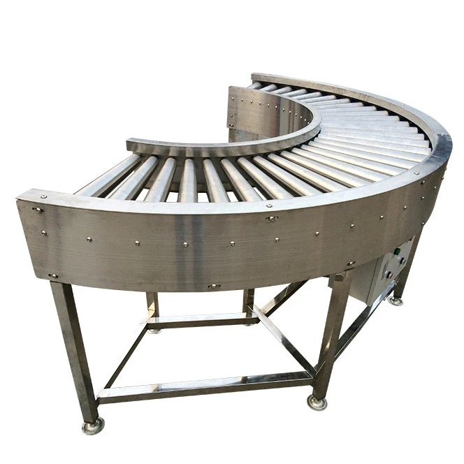 Изготовленный на заказ производитель поставляет логистическую сортировочную линию изогнутый роликовый конвейер Поворотный