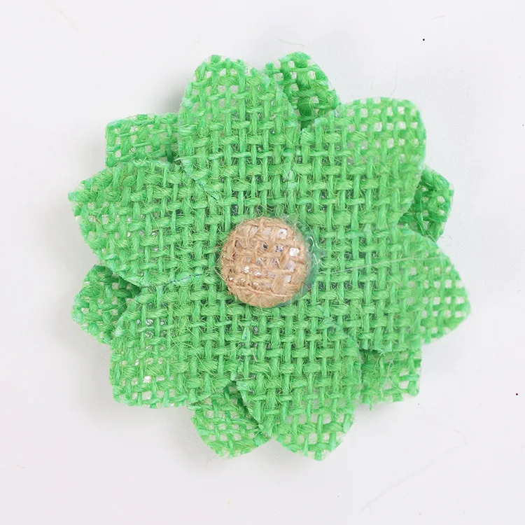 Colorful Natural Burlap Flowers Assorted Handmade Rustic Burlap Rose for Wedding Decoration and Floral Crafts Making
