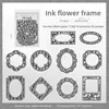 A Ink-Engraved Flower Frame(white)