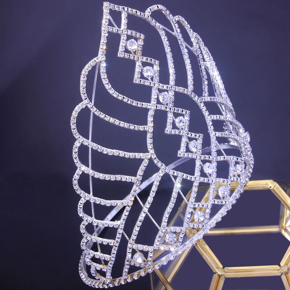 Модная Роскошная Свадебная Тиара для невесты большие короны со стразами