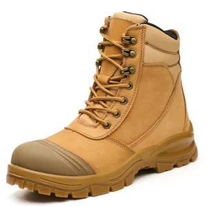 Chited Summer Safety Boots Genuine Leather With Sbp Anti-static & Anti-piercing Steel Toe Non-slip Rubber Sole Hiking Work Shoes