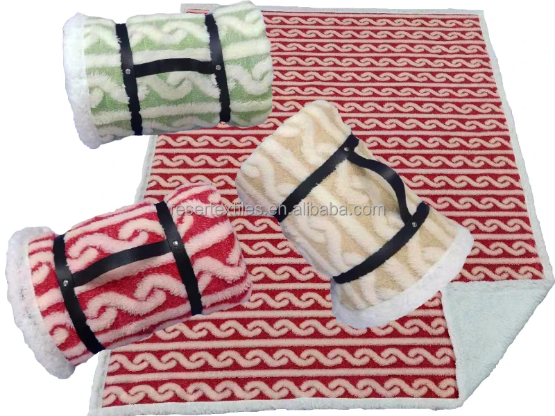 Perfect Gift Reversible Knitted Christmas Snowflake Sherpa Fleece Throw Blanket Fluffy Bed Sofa Cozy Plush for Winter