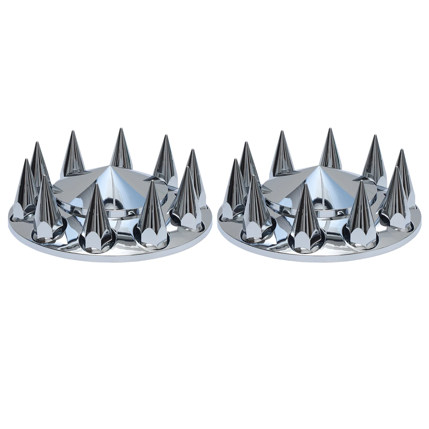 20 Pack JX Chrome Spiked Lug Nut Covers - 33mm Thread-on For Semi Trucks