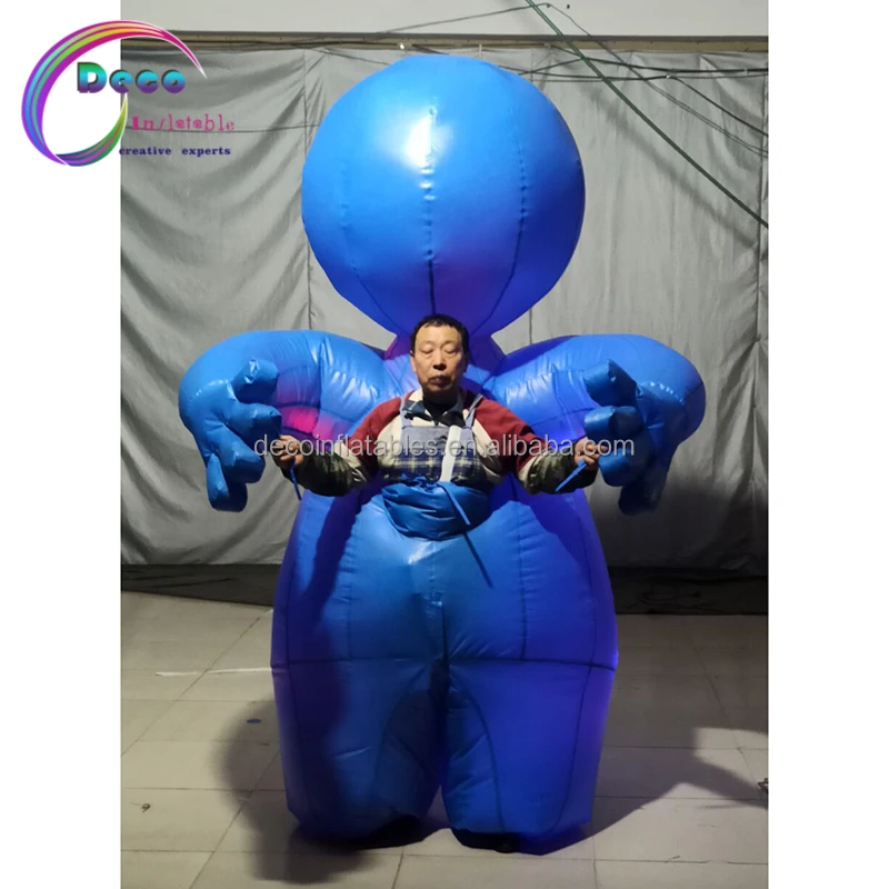 Cartoon Doll Costumes Suit Blue Inflatable Cosplay Party Halloween Masked  Inflatable Costume Funny Performance Fat Suit 150-180 - AliExpress