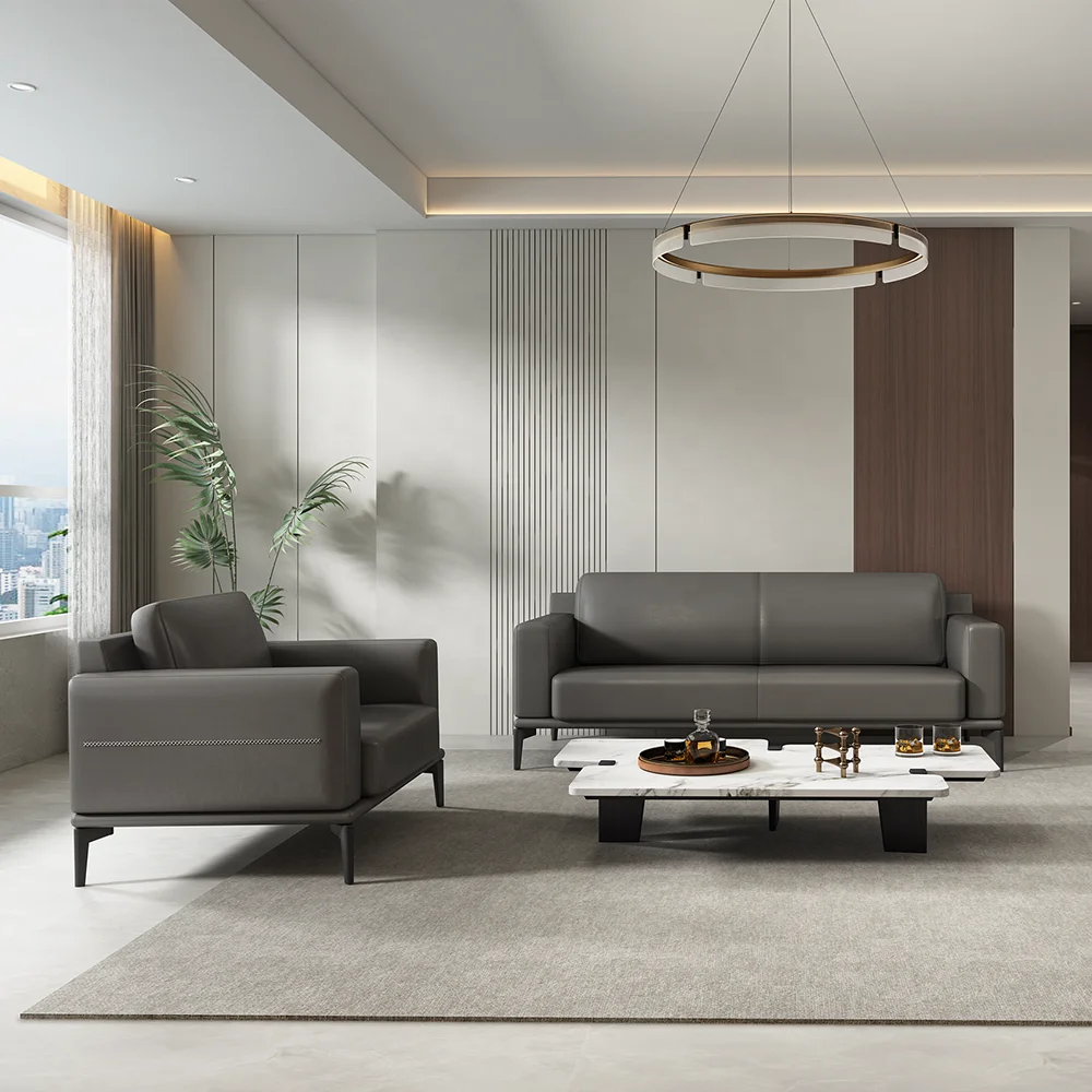 Modern Leather Office Reception Sofa Set | Business Lounge Furniture ...