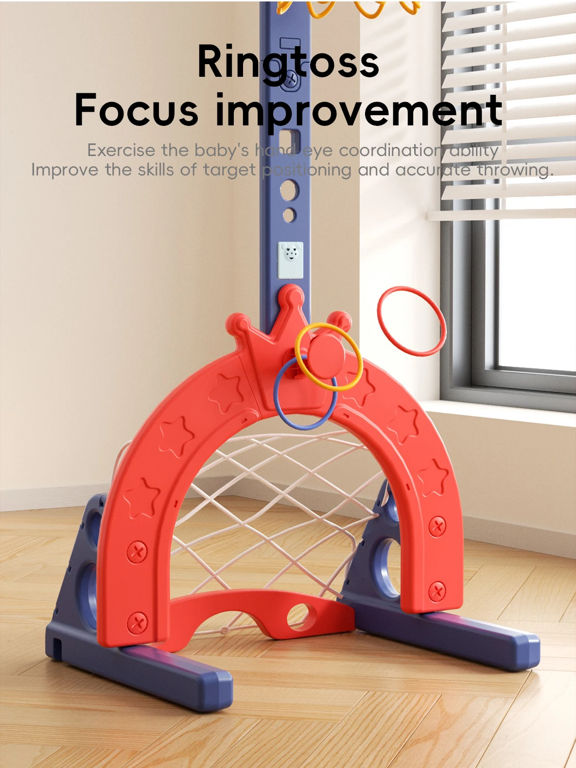 Feelkids Height Adjustable Plastic Toddler Indoor/Outdoor Basketball Hoop Portable Goal for Ages 8-13 Boys and Girls factory