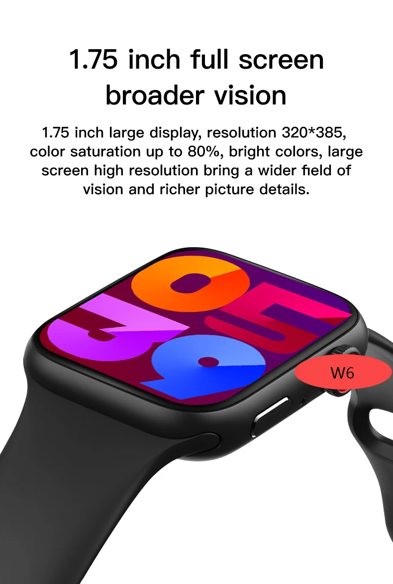 Reloj Inteligente W6 Serie 6,Deportivo,Con Llamadas,Podómetro,Tarjeta  Sim,Compatible Con Hiwatch Pk W26 W36 Pro Iwo13,2021 - Buy Relojes  Inteligentes,W6 Reloj Inteligente De La Serie 6,W6 Smartwatch Product on  Alibaba.com