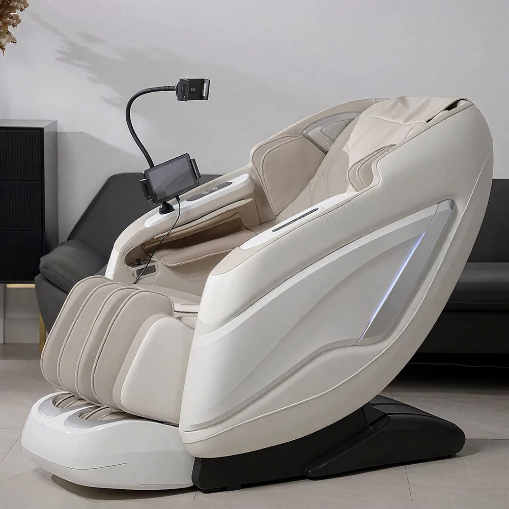 New Tech Voice Control Zero Gravity Daddy 6d 4d Luxury Large Size Electric Full Body Massage Chair Airbag Replace