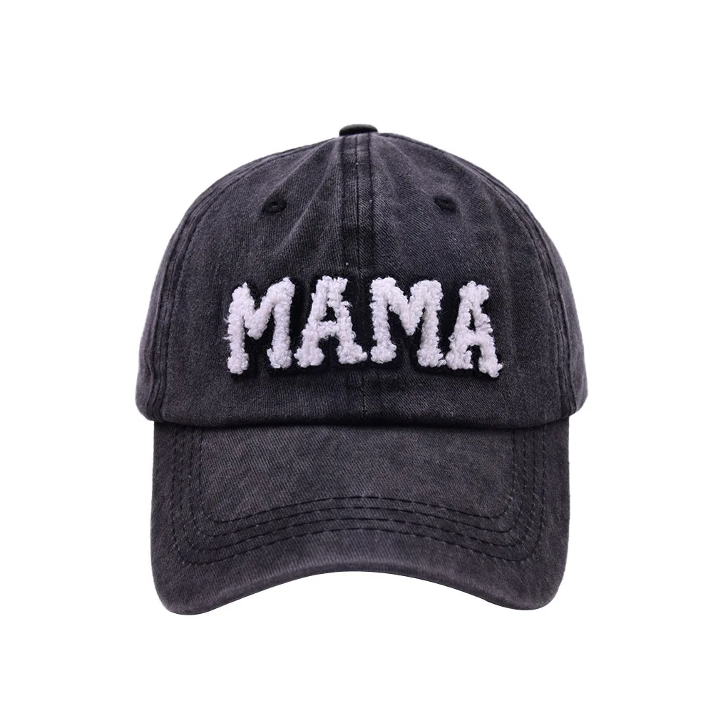Мыть хлопок новинка I Love MAMA вышитые бейсболки Проблемные остроконечные открытый рваные козырек для женщин с принтом тай-дай напечатанными буквами