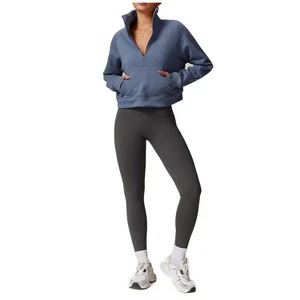 Women's Fleece Lined Yoga Jacket Winter Warm Workout Top
