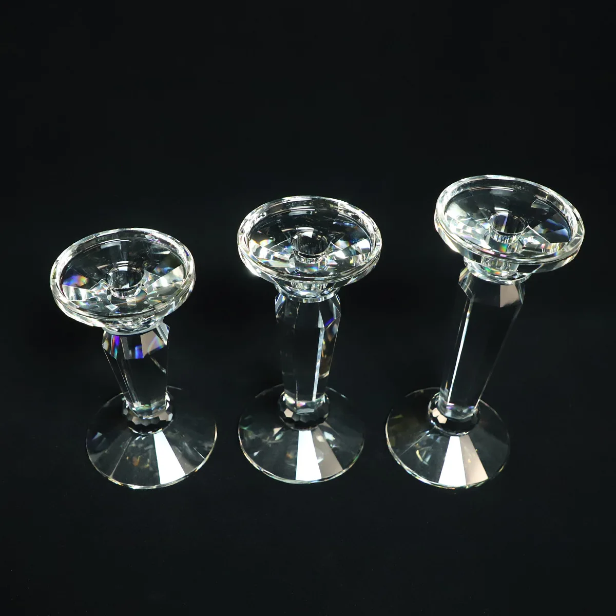 Wholesale home table ornament crystal candle holder for sale factory