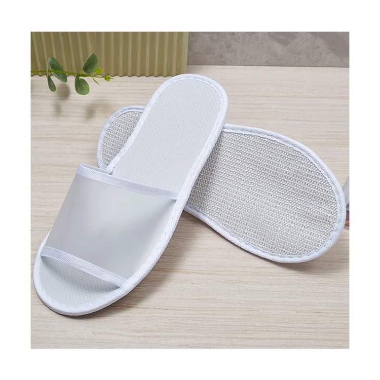 Skillful Manufacture Eco Friendly Biodegradable Hotel Slippers Open Toe Breathable Slippers for Hotel Airline supplier