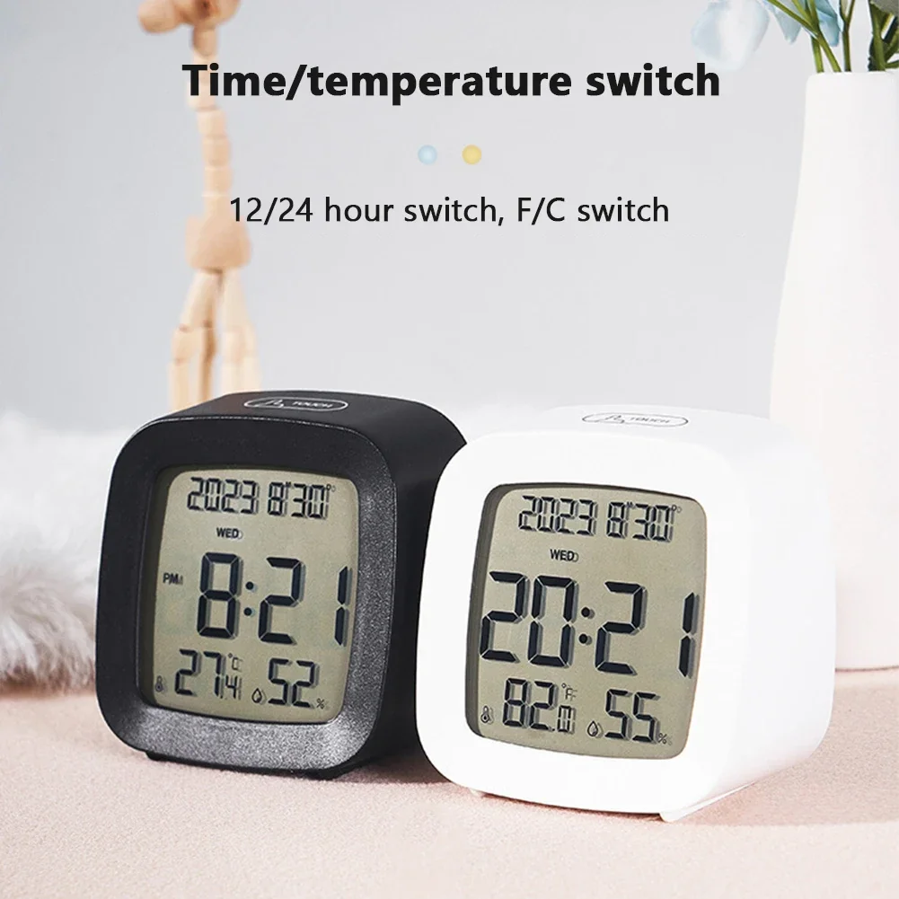 Durable in Use Multifunctional Mini Digital Smart Office Table Desk Alarm Clock With Temperature and Humidity