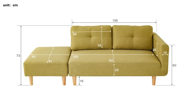 Fashional Wide Living Room Three Seats Four Seats Sofa Bed With wooden