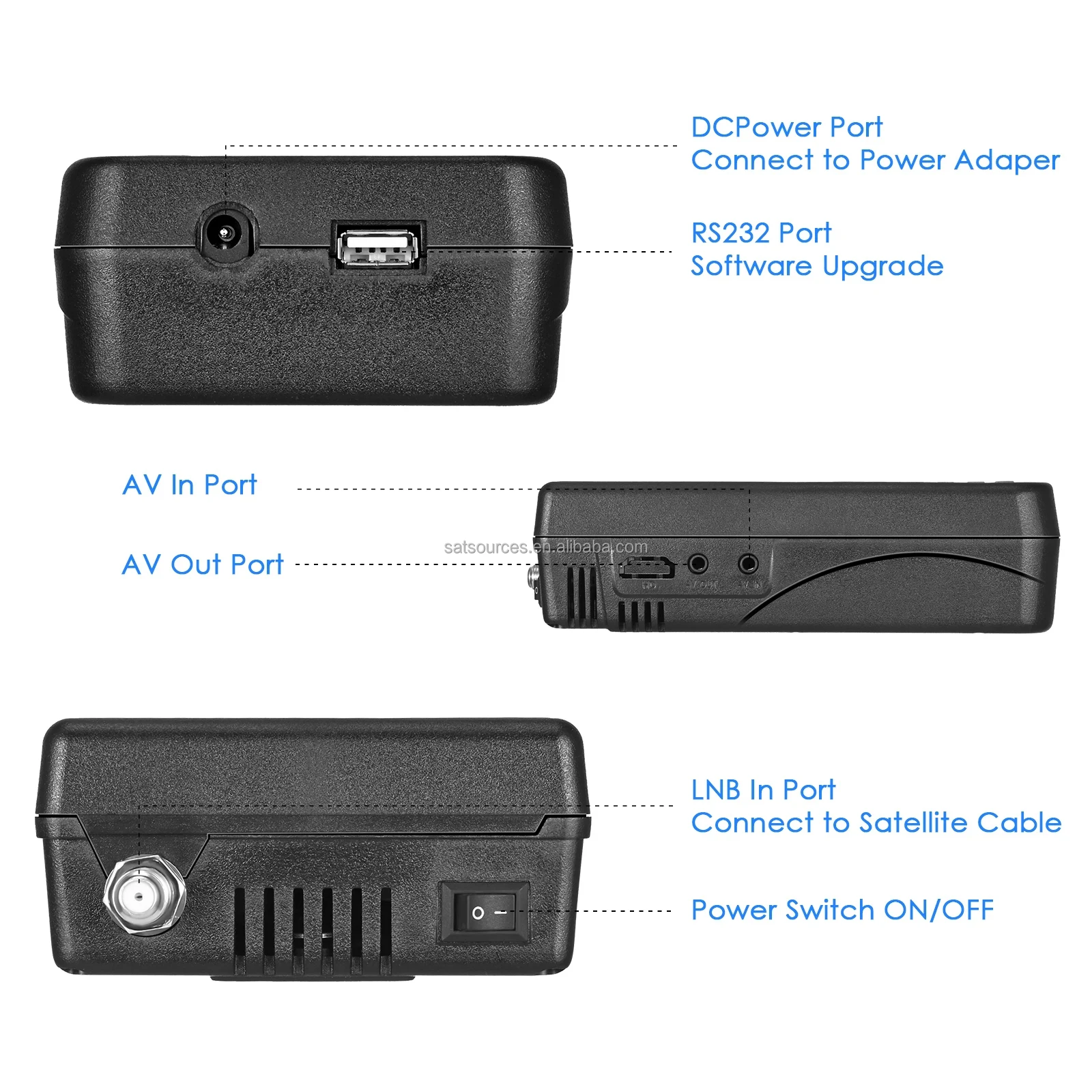 SATLINK WS-6906 Digital Satellite Finder 3.5 Inch LCD TV Screen Auto Search 4000 MAh Chargeable Battery Backpack