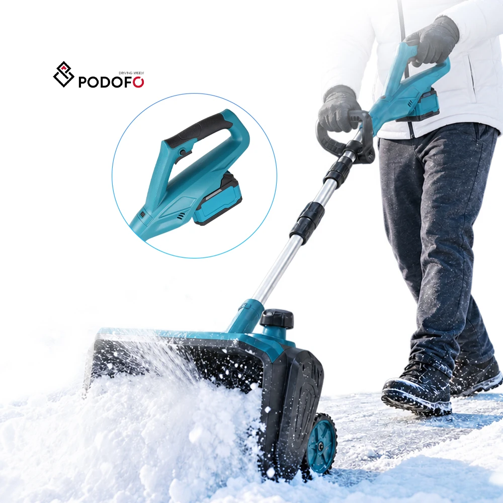 Podofo Self-Propelled 18V 3500W Wireless Electric Snow Blower Snowplow Lithium Battery Brushless Motor Courtyard Road Surface X3178EU