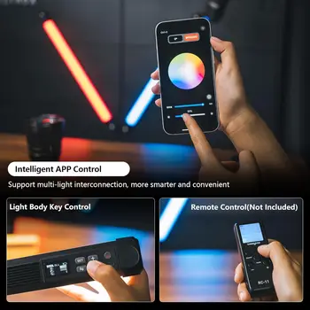VILTROX K60 2 Pack RGB LED Video Light Stick with APP Control, Handheld 360 RGB Tube Light Wand for Photography, 2500K-8500K detail image