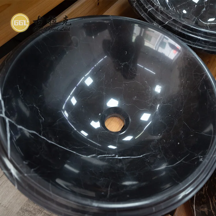 Luxury Good Price Wholesale Black Marble Faucet Basin Marble Wash Basin Sink supplier