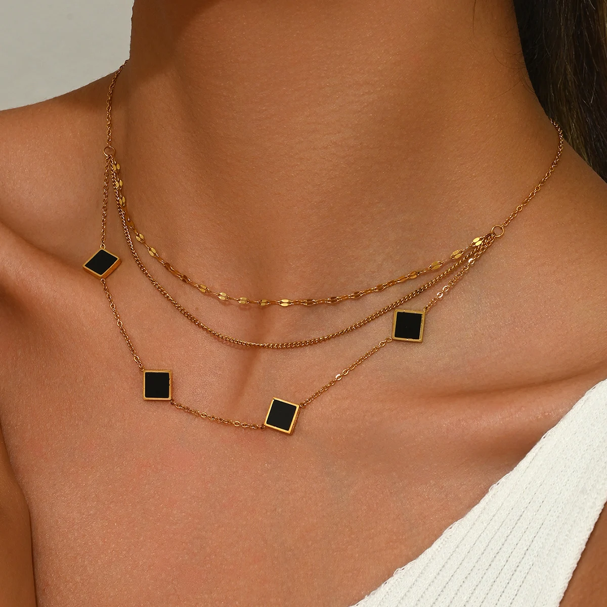 18K Gold Plated Titanium Steel Collarbone Chain